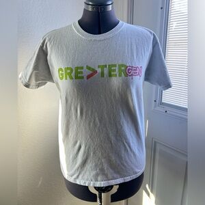 Gray Graphic T-Shirt with Colorful Logo